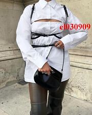 ZARA CINTURA IMBRACATURA ECOPELLE NERA CINGHIE REGOLABILI NUOVA REF. 1736/227