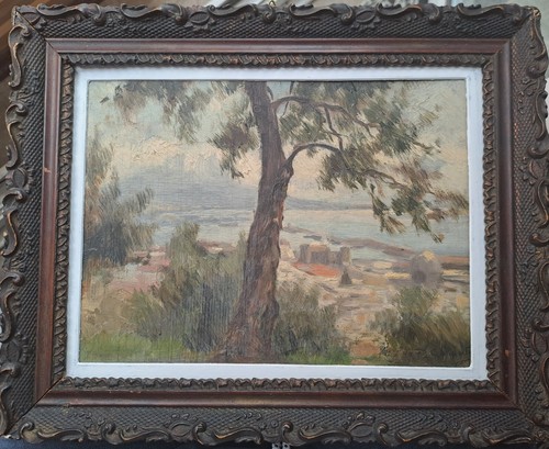 Quadro antico galante veduta - antico.,