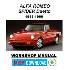 ALFA ROMEO SPIDER DUETTO 1983-1989 Workshop service manual repair instructions