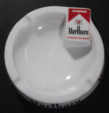 MARLBORO Sigarettes rarissimo posacenere rotondo porcellana vintage vetro lat...