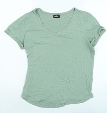 Polo donna Dotti verde cotone basic taglia M scollo a V