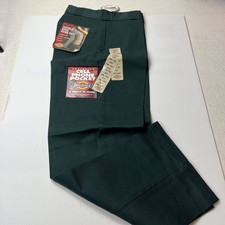 Vintage Pantaloni da lavoro doppio ginocchio Dickies autentici. Verde scuro. 26”x30” nuovo con etichetta