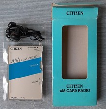 Radio Citizen TR-70 AM Card Radio in Scatola con Auricolare Vintage
