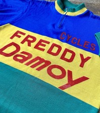 Maglia Ciclismo Vintage Francese “Cycles Freddy Damoy” per Eroica, Tg. M