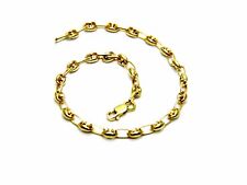 BRACCIALE ORO GIALLO 18K  750 (1000) Uomo Donna maglia Marinara classico  Cm 20