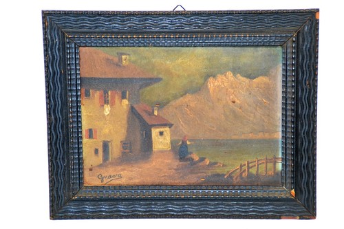 Vecchio dipinto tavola fine - vecchio,