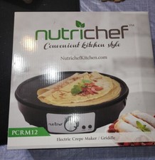 NutriChef PCRM12 Crepiera/Griglia Elettrica Piano Cottura Rotondo 12''...