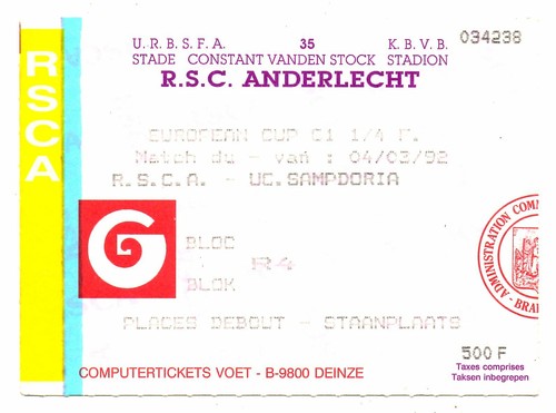 Biglietto rsc anderlecht - biglietto,