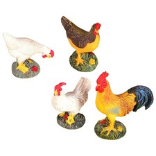 Galli e galline in resina