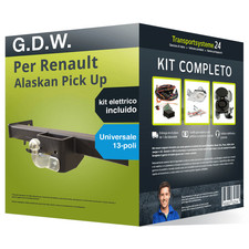 Pacco Gancio traino fisso per Renault Alaskan 17- e un e-kit uni a 13 poli NUOVO