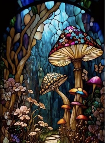 Funghi vetro colorato - vetro,