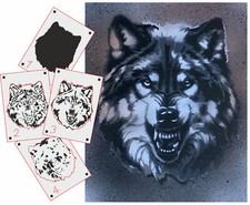 010 lupi stencil tatuaggio - stencil,