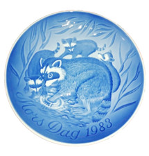 PIATTO DA COLLEZIONE IN PORCELLANA DANESE Mother's Day MAMMA 1983 VINTAGE