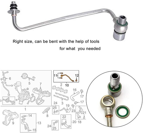 Tubo olio turbocompressore - , per