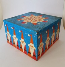 ♥ SCATOLA QUADRATA IN LATTA PUBBLICITARIA BABBO NATALE MOTTA NATALIZIA VINTAGE