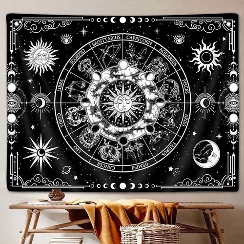 Sole luna zodiaco bianco e - e,