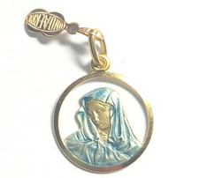 Ciondolo Maria Vergine Unoaerre in oro massiccio 18k vintage anni '80 Madonna