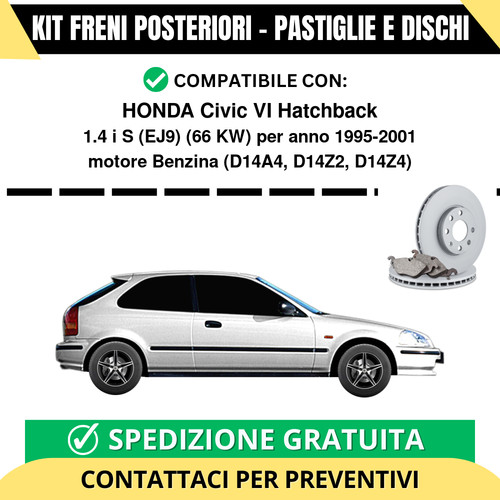 Kit freni posteriori honda - freni,