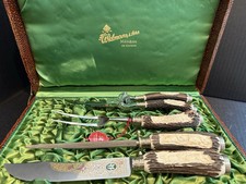 Eickhorn & Co. Solingen set intaglio corno di cervo - mai usato con custodia ed etichette originali