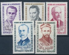 Timbre France 1248/1252** Héros de la Résistance