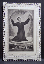 S. Gerhard Majella - Quadro devozionale del XIX secolo - Quadro in pizzo - Immagine sacra - D052