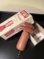 1940’s Vintage Wood Corkscrew Illinois Copex Made In France Barware