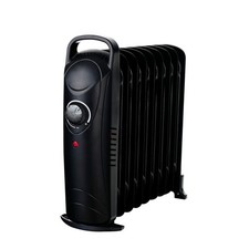 Radiatore ad olio 800W con 7 elementi termostato regolabile fino a 25 m² nero