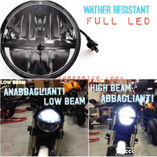 FARO 7" Anteriore FULL LED ABBA+ANABBA PER Harley Davidson Bobber Sportser Dyna