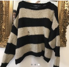 Maglione donna Zara Tg S A Righe Con Buchi Fatti Apposta Gia Comprata Così