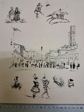 INCISIONE  ANTICA EPOCA '800 MULTIVEDUTE VITERBO