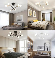 Lampadario Plafoniera a LED da soffitto con 6 teste lampade E27 Moderno Vintage