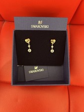 SWAROVSKY orecchini pendenti - cuore bianchi, placcato in oro rosa - nuovi orig