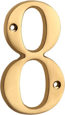 12 Cm Numero Civico Moderno in Ottone Lucido, Elegante, Numeri Di Porta, Cartell