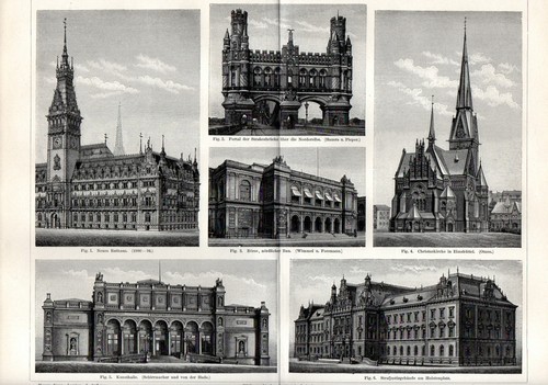 1893 stampa antica amburgo - 1893,