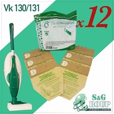 12 sacchetti Folletto VK 130 VK131 sacchi in carta naturale per Vorwerk