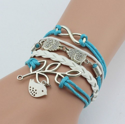 Bracciale vintage blu - blu, gufo