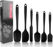 Set Di 6 Spatola Silicone Nero Da Cucina Utensili Pasticceria, Spatole per Dolci