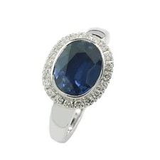 Zaffiro Brillante Anello 2,97