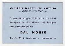 Cartolina/invito Mostra MARIO GUIDO DAL MONTE. Galleria d´Arte del Naviglio 