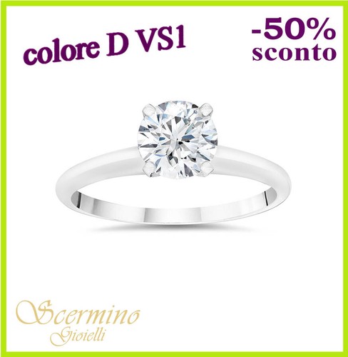 Anello solitario oro bianco - oro,