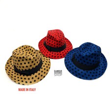 Cappello donna fedora in lana Pois artigianale made in Italy bicolor Grace's ...