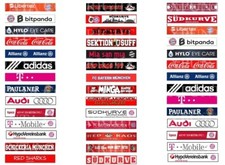 SUBBUTEO 42 STICKERS BAYERN F.C. SPONSOR & SUPPORTERS for GRANDSTAND & TERRACE