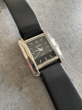 Orologio Louifrey Quartz uomo vintage elegante rettangolare nero