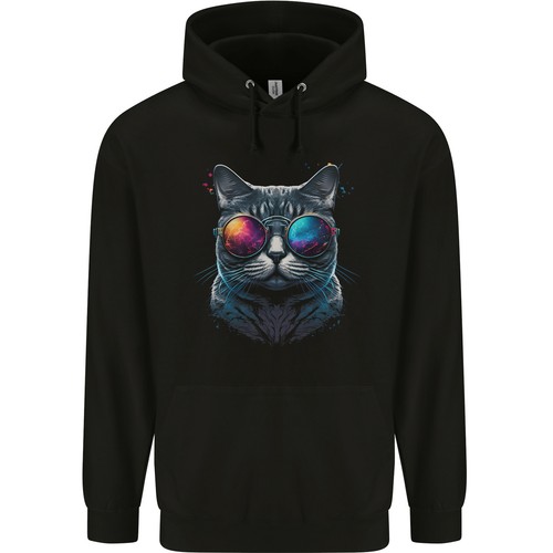 Fresco gatto con rosa - un,