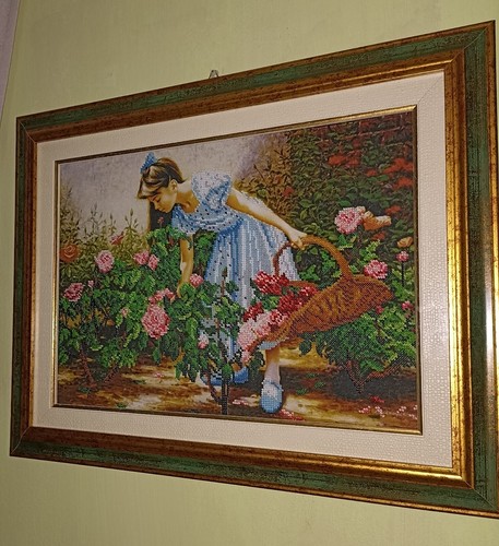 Quadro ricamato con perline - con, le