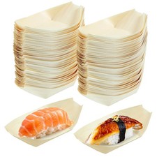 100 pezzi di barca a legna sushi premium sushi snack container natural