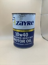 Olio motore Zayre 10w40 vintage resistente per tutte le condizioni atmosferiche. Etichetta di carta vuota