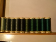 10 SPOLETTE FILO GUTERMANN 100% Poliestere 100 mt TONALITA' VERDE SALVIA SMERAL