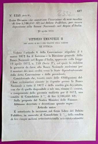 Banca nazionale regno - banca,