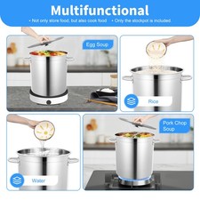 35L/9.25Gal Stock Pot Stainless Steel Large Kitchen Soup Big Cooking Restaurant